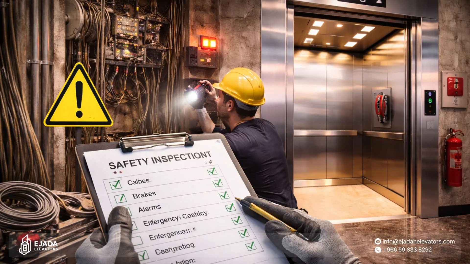 سلامة المصاعد: أهم نقاط الفحص الدوري لحماية المستخدمين والمنشأة
